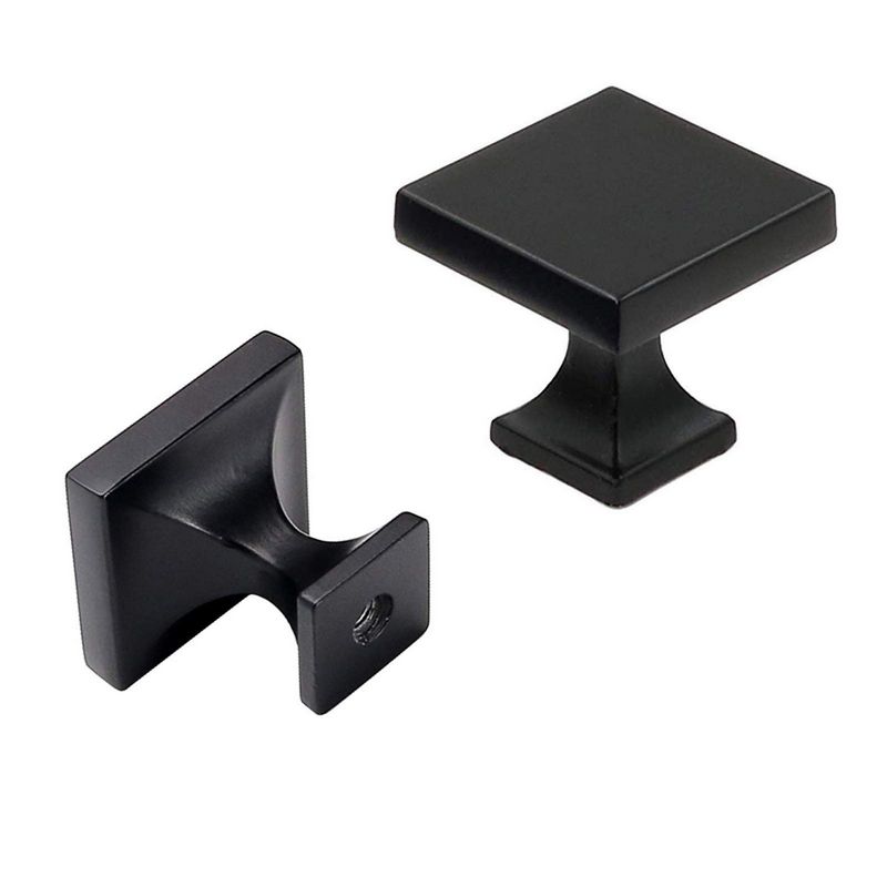 KNOB BLACK SQUARE